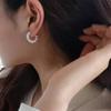 C-formad ring, trasiga silverörhängen, nischad high-end känsla för kvinnor, inga hål för örhängen, enkla och kalla myggspiralformade örhängen