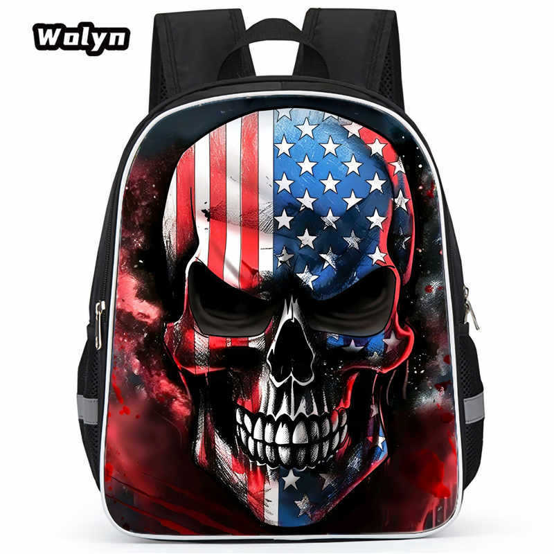 Skull Series Peripheral Animation Printing Backpack Student Bag Support