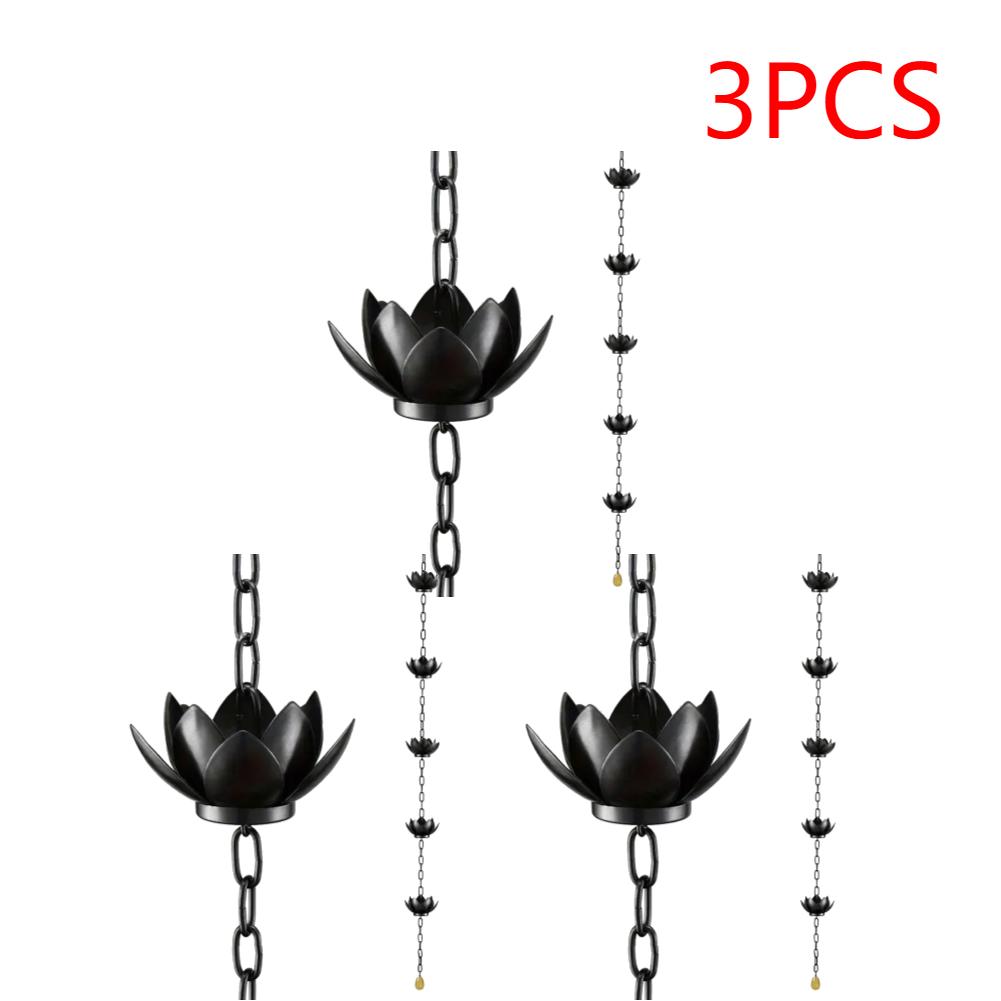 1-5PCS Lotus Rain Catcher Chain Decorative Adjustable Rain Chain Gutter Roof Rainwater Catcher Drainage Downspout Tool For Outdo