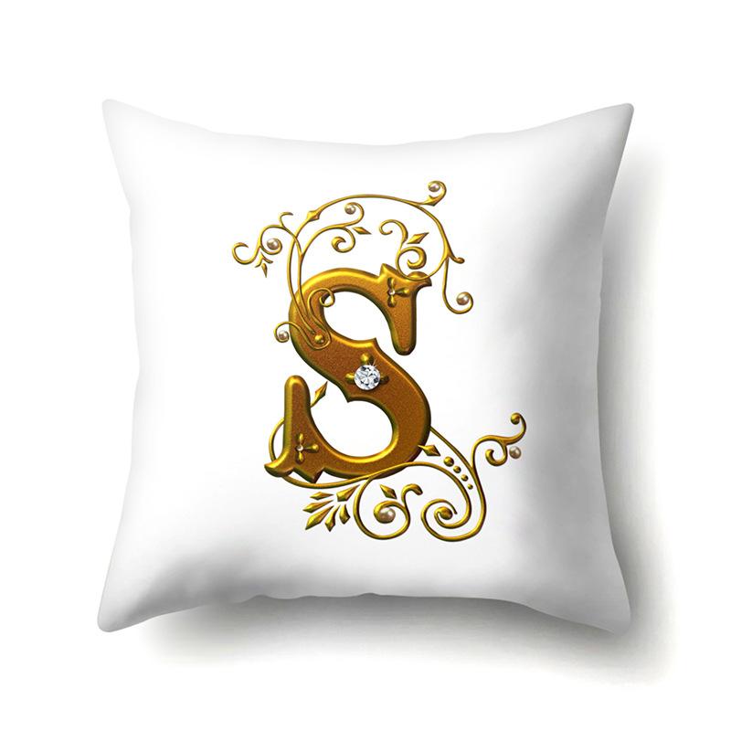 Polyester Pillow Case Car Decoration Home 26 English Letters Printed Car Waist Cushion Pillow Case