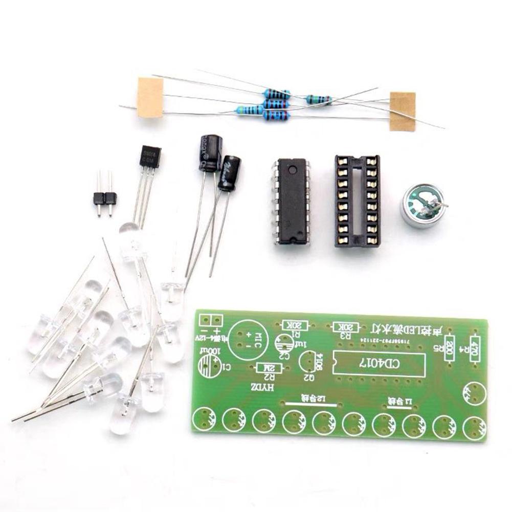 Voice Activated LED Water Light Kit CD4017 Water Flowing LED Light Suite Fun Electronic Production