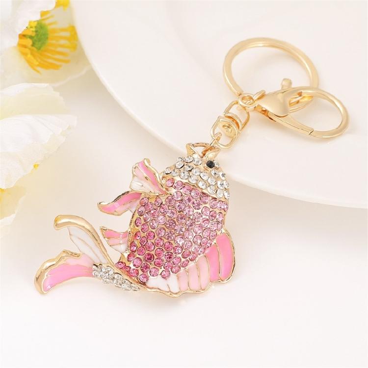 Premium Marine Inspired Keyring Zinc Metal Crafted 3 Aquatic Animal Shapes 5 Glittering Crystal Color Variants