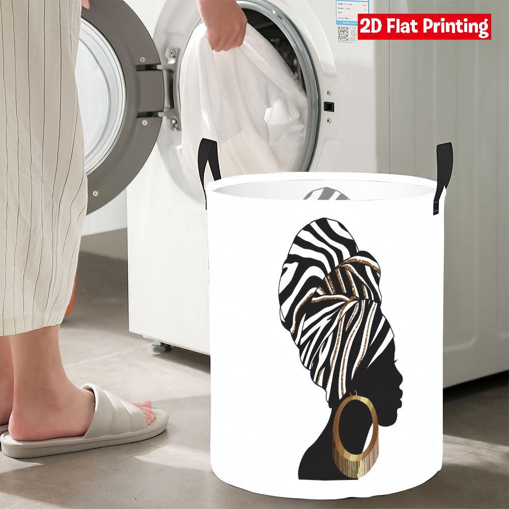 Art Decoration Circular Storage Basket, Clothes And Miscellaneous Items Cylindrical Dirty Clothes Basket Household Storage Basket