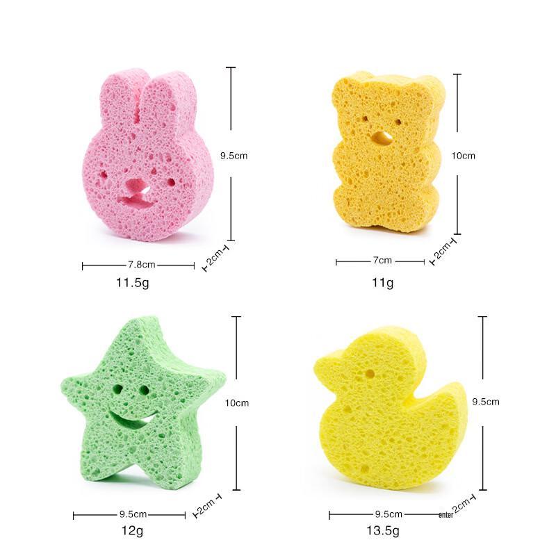 Ally Cartoon Bear Bath & Face Sponges