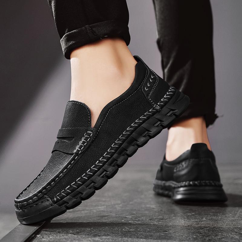 FashionLightweight Formal Men Loafers Moccasins Italian Breathable Slip On Male Boat Shoes Fashion Genuine Leather Men's Casual Shoes