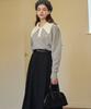 Micene Urbane Pleated Long Skirt - Belt Set Black