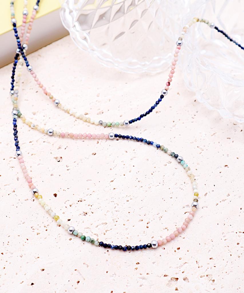 Polalita Multicolor Mini Gemstone Daily Necklace (Plt-Nl-047_Pk)