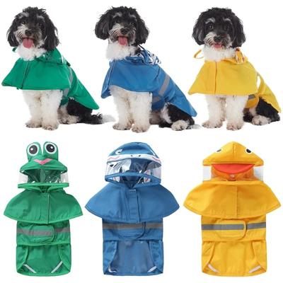 Impermeabile per Cani Il Cane Faccia Impermeabile Riflettente per Cani Impermeabile All-In-One per Cani con Pancia Chiusa Cane Animale Domestico Forma di Anatra Squalo Rane