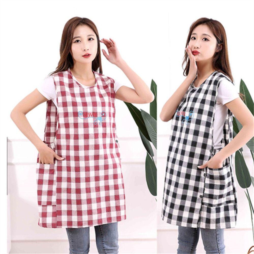 Breathable Cooking Aprons Vest Style Anti Dirty Sleeved Apron Wipeable Hands Multipurpose Stain-Resistant Apron