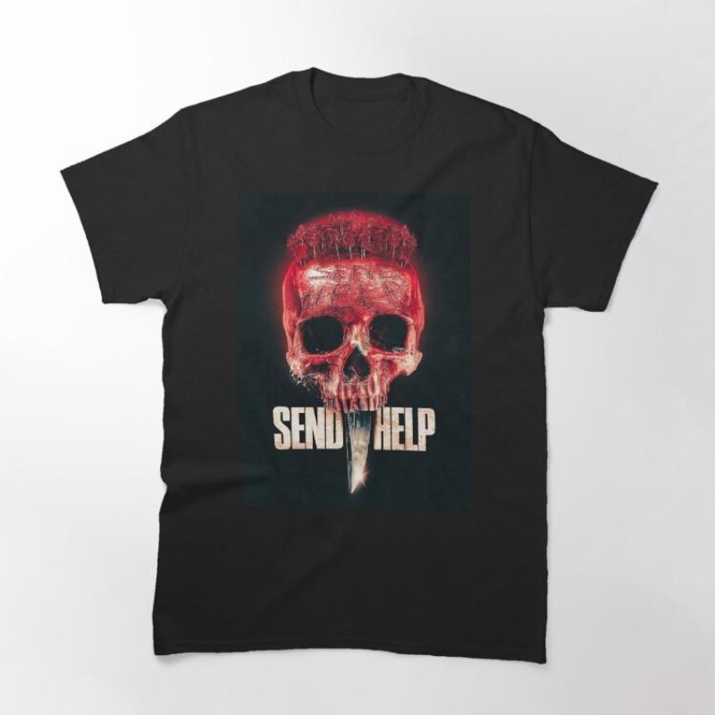 movie Send Help poster graphic 100Cotton unisex shirt 2026 Summer New breathable Unisexs Womens fashion Y2k Short sleeve Tshirt