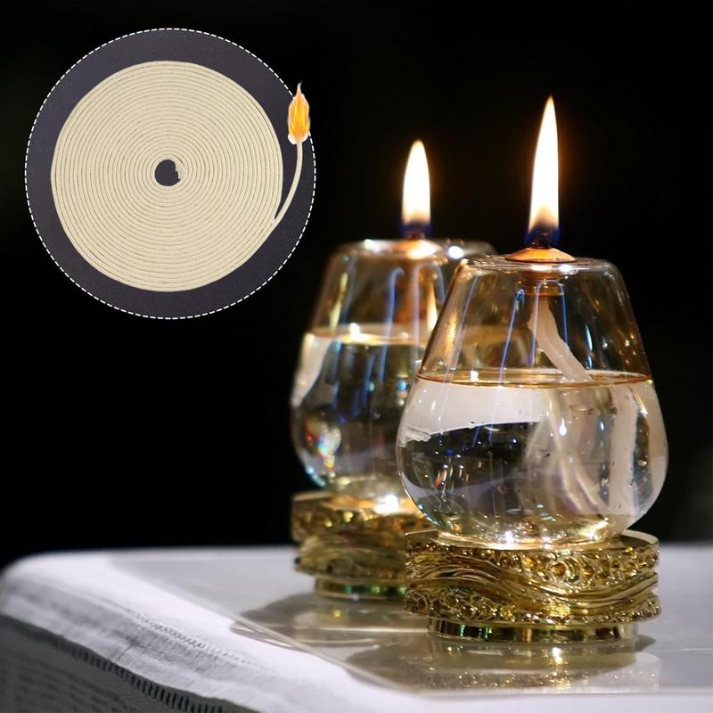 1 Roll 10m Round Oil Lamp Wicks Replacement cotton braided wicks Handmade Candle Making Supplies for Kerosene Alcohol Burner