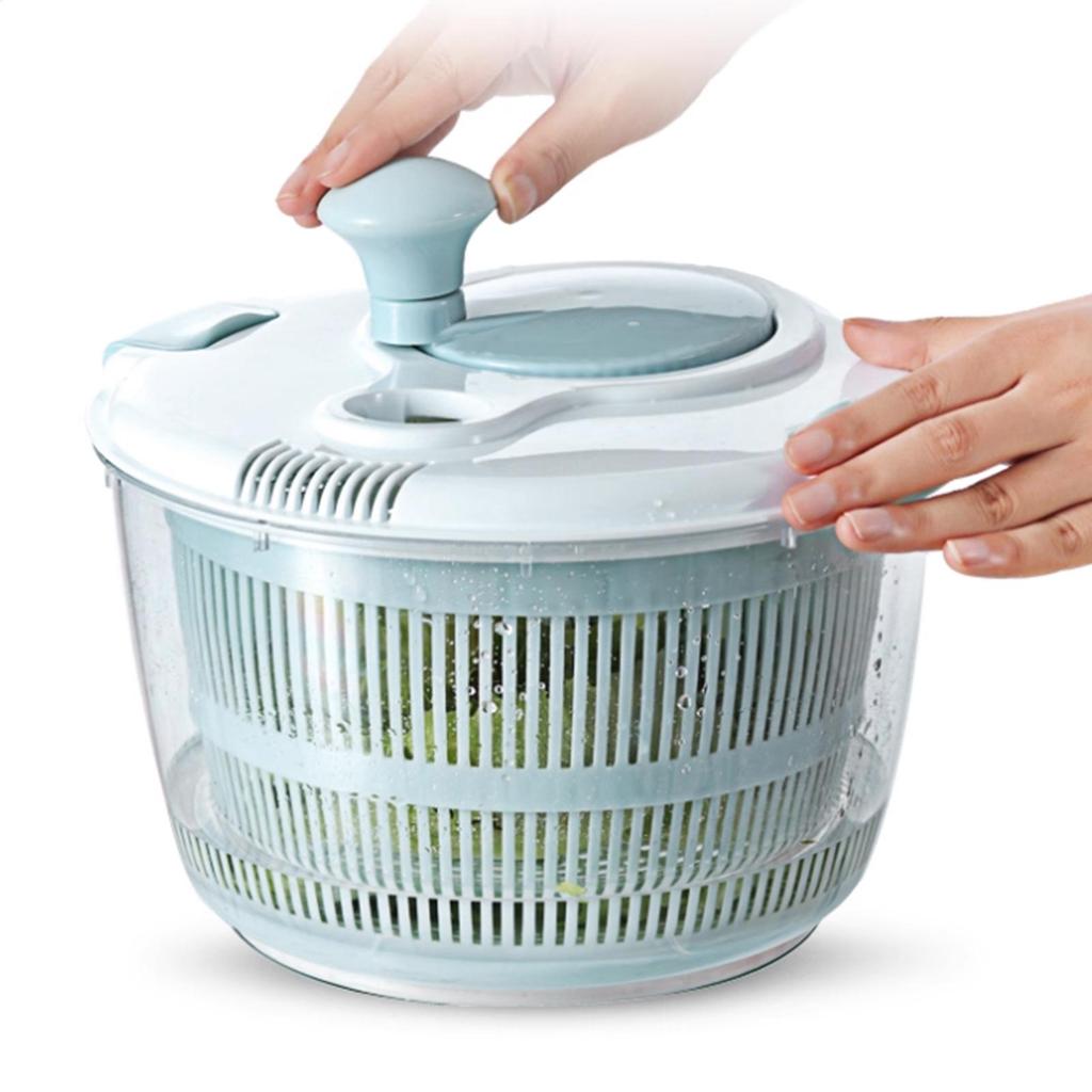Multifunctional Vegetable Salad Dryer Kitchen Accessory 5L Push Spinner Type Fruit Drain Basket Vegetable Washer
