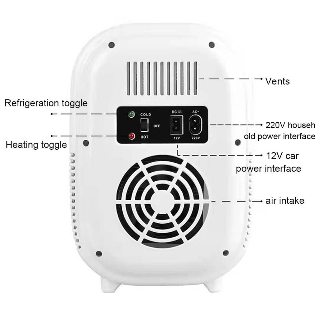 New 8L DeskTop Face Beauty Cosmetics Fridge Skin Care Goods Mirror Fridge Portable Car Refrigerator Freezer Cooler Warming Box For Home Use