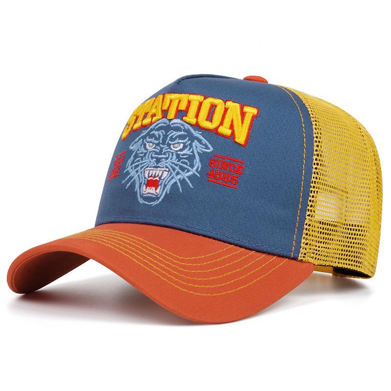 

Fashion New Station Tiger Head Truck Hat Street Dance Hip Hop Hat Daily Cycling Sunshade Baseball Hat Mesh Hat