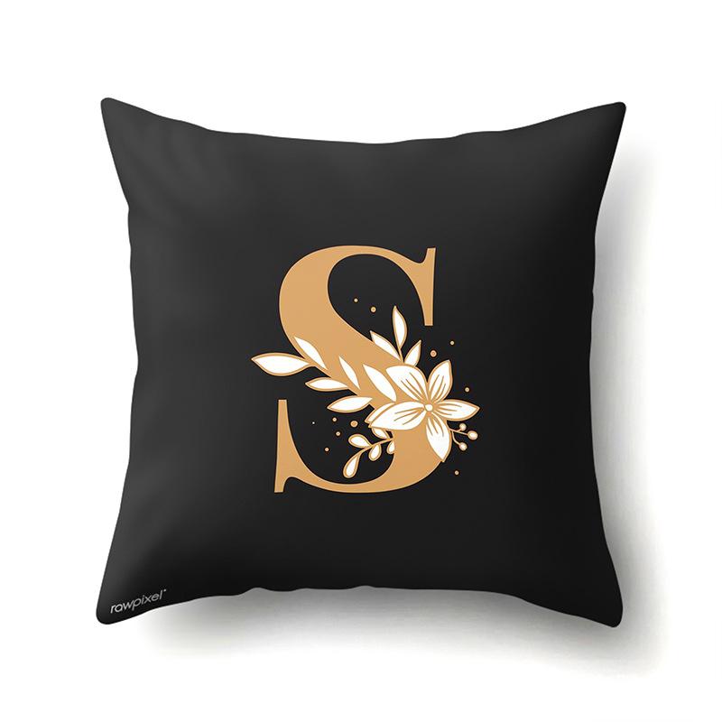 Polyester Kissenbezug Autodekoration Zuhause 26 Englische Buchstaben Gedruckt Taillenkissen Sofakissenbezug