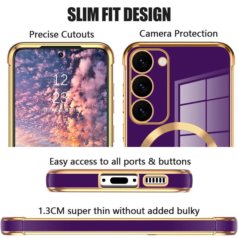 Für Samsung Galaxy S25 S24 Ultra S23 S22 Kabelloses Laden Stoßfest Love Heart Beschichtung Magnetische Hülle Abdeckung