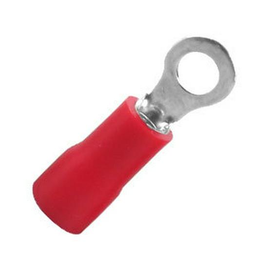 RV Series O-Type Copper Lug Cold Crimp Pre-insulated Terminal, Tin-Plated Brass with Sheath