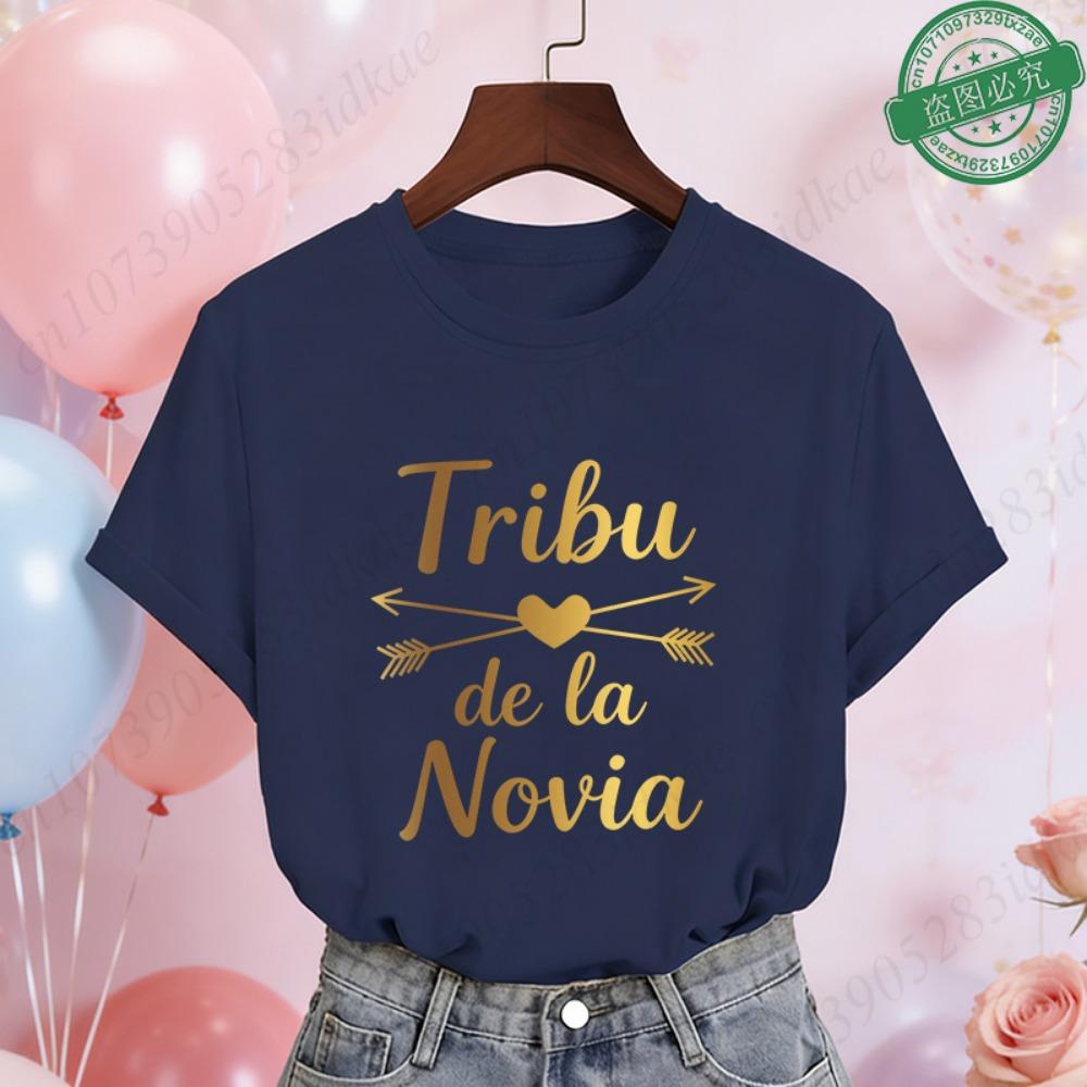 Spanische Mädchen Junggesellinnenabschied T-Shirts Team Braut Stamm Gold Blusen Kurzarm Rundhals T-Shirts für Junggesellinnenabschied Hochzeitsfeier