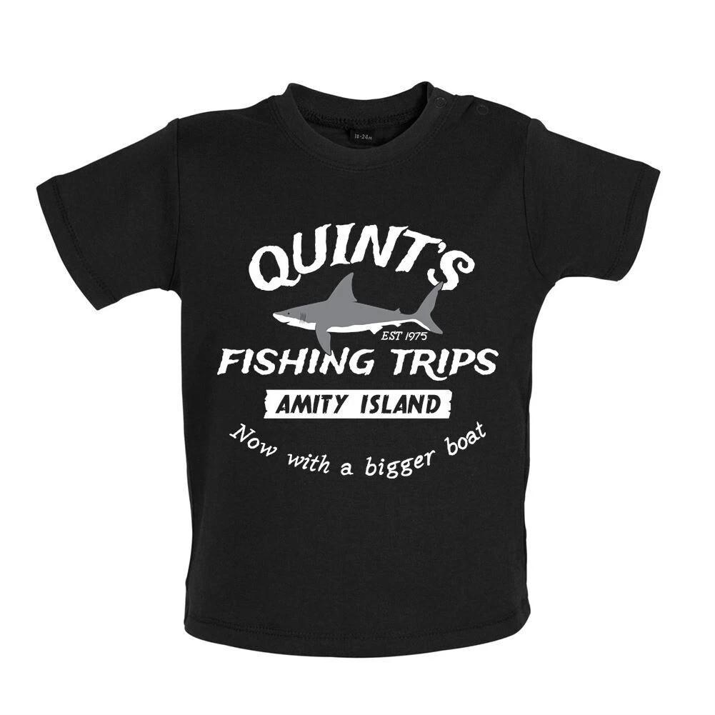 Quints Fishing Trips - Kids T-Shirt Tees Top - Film Jaws Shark Sharks 120