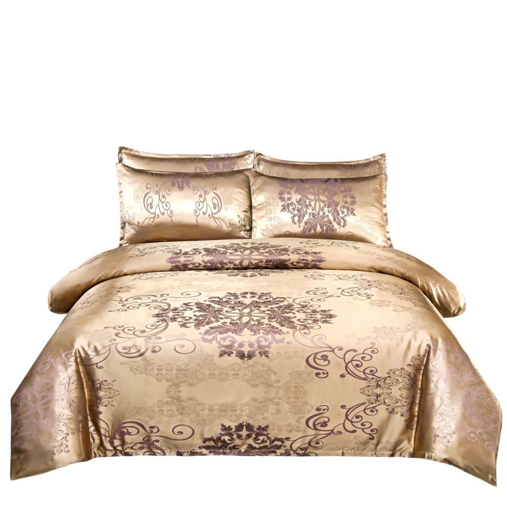 Wedding Bedding European Jacquard Quilt Cover Three-Piece Set, American, Holy Buddha,