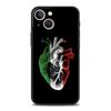 Luxury Phone Case For Apple iPhone 11 15 14 Pro MAX 12 13 7 8 Plus X XR XS MAX SE Silicone Black Cover Funda ITALY Flag