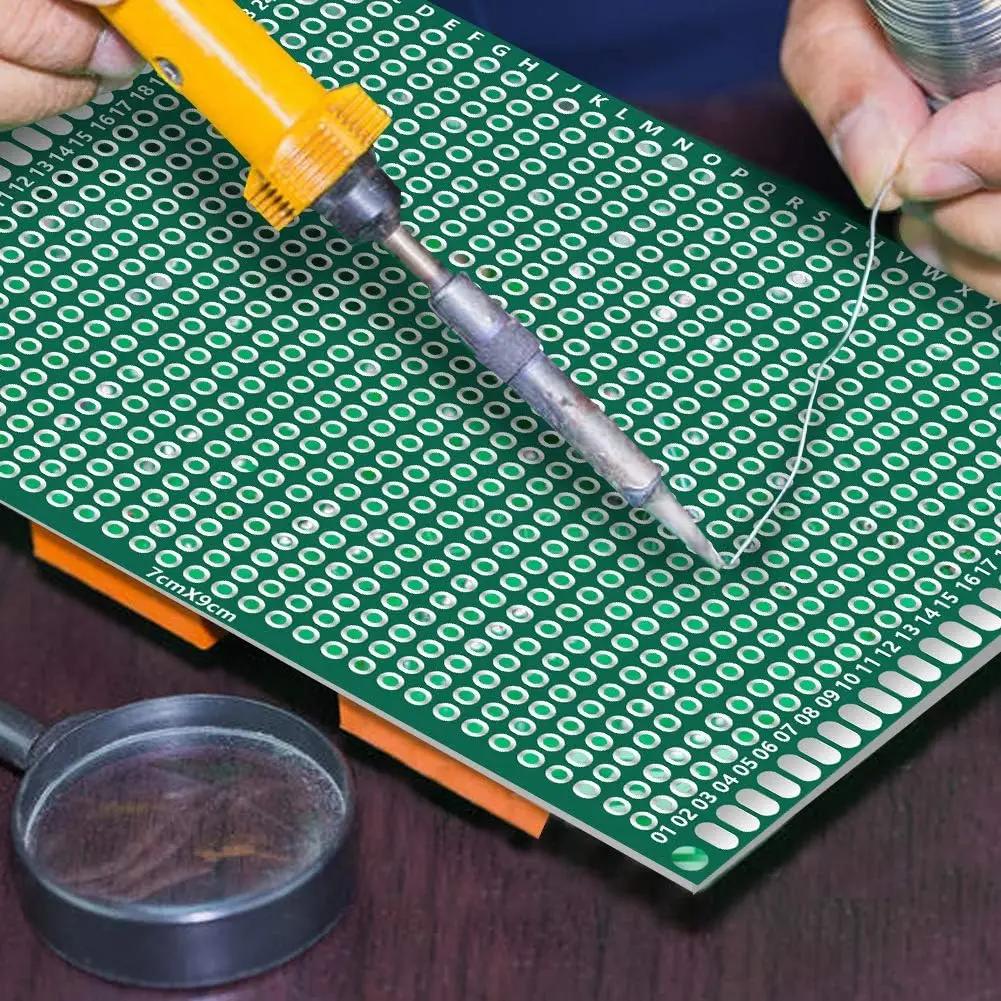 32 Pcs Double Sided PCB Board Prototype Kit 6 Sizes Universal Printed Circuit Protoboard For DIY Soldering Project