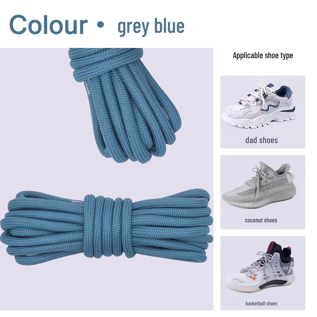 Unisex Martin Boots Shoelaces: Round, Thick Style In Grey, Black, or White for Casual and Dad Shoes.