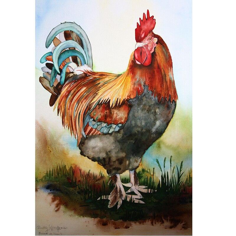 Pictură cu diamant rotund pătrat complet, cocoș, găină, pui, broderie cu diamante, cu punct de cruce, mozaic, imagine, strasuri, cadou decor