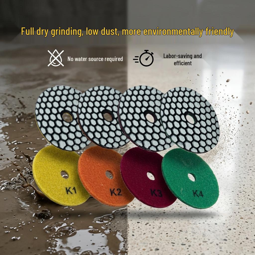 Four-Step 3/4-Inch Dry Grinding and Polishing Disc for Stone and Tile Renovation