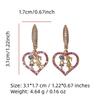 1 Paar Mode Herzform Hängeohrringe für Damen Zirkonia Ohrring Schmuck Hochzeitsparty Zubehör