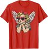 Cupid Blowing Bubble Heart Sunglasses Leopard Valentines Day T-Shirt