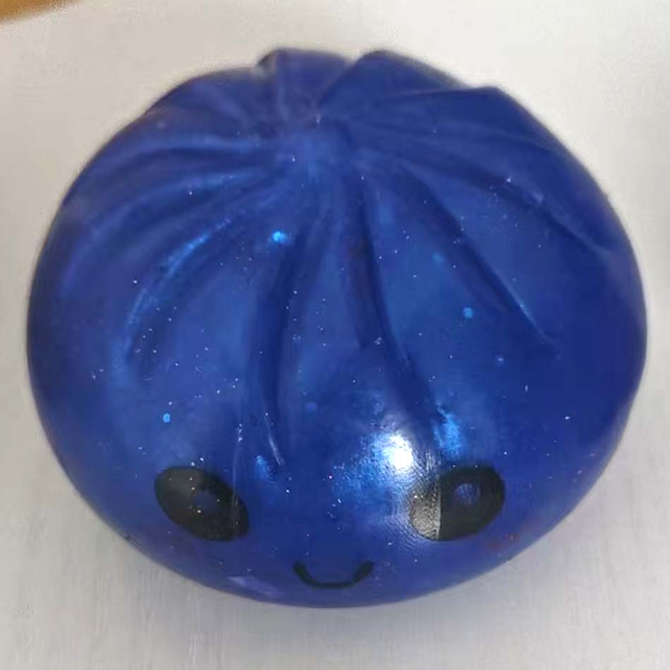 Bunte Teigtaschen-Quetschies Stressbälle Fidget Sensorikspielzeug Simulation Essen Squishies Brötchen mit Dampfgarer Knete-Knetball Geschenke