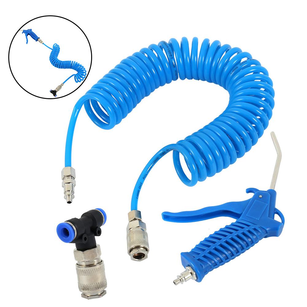 Air Compressor Hose Tube Pneumatic Straight Pipe Air Compressor Pump Hose with Quick Connector 1/4inch Male Thread Plugs Adapter