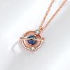 Traum Universum Planet Halskette Damen 925 Kreativ Blauer Glas Kristall Schlüsselbeinkette 16K Roségold Geschenkartikel