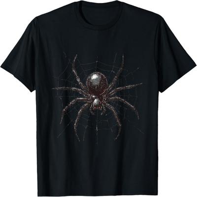 Crawling Spider Web Black Widow Tarantula Arthropod Graphic T-Shirt