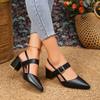 2026 Summer Shoes Women Heel Sandals Pointed Toe Fashion Brand Ladies High Heels Sandals 7cm Plus Size 42
