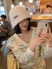 Wind Rabbit Fur Knitted Bucket Hat Women's Autumn and Winter Fashion Letter Iron Standard Warm Fisherman Hat