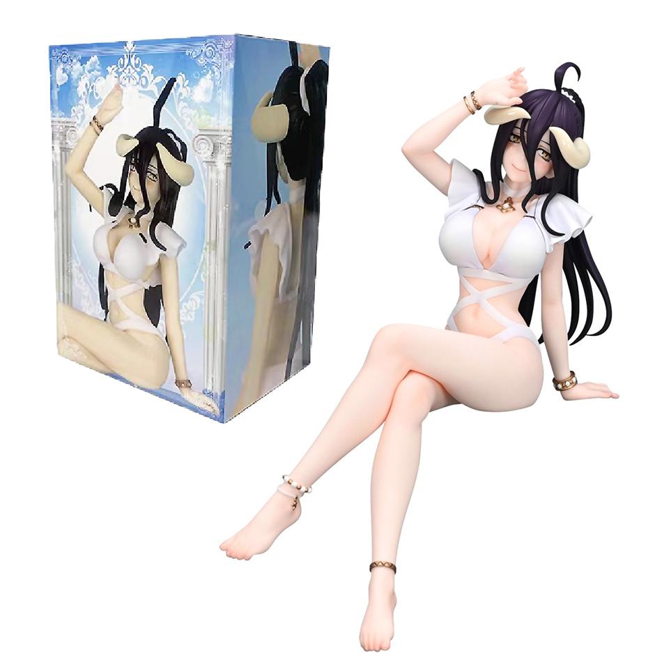 16cm Overlord Albedo Anime Figure White Swimsuit Models Collection Ornaments Action Noodle Stopper Model PVC Collectible Toy