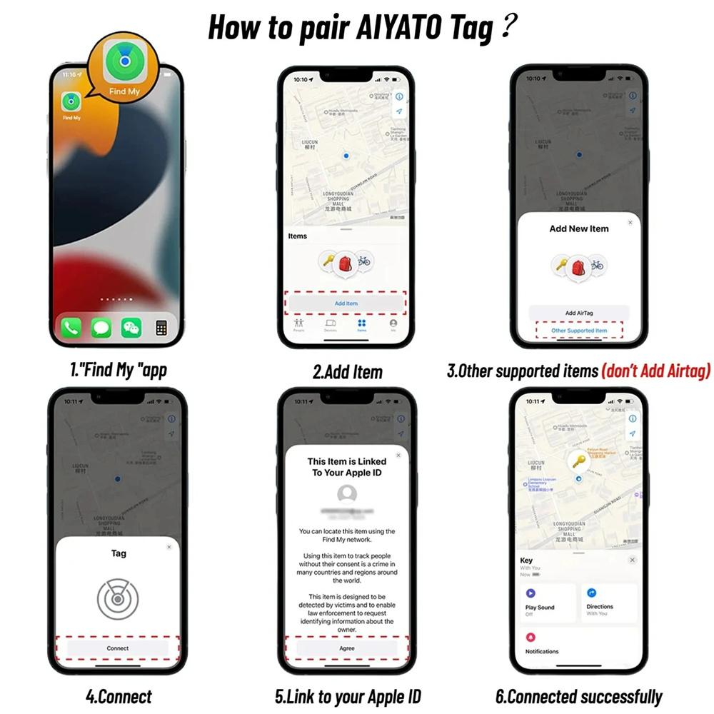 Smart Bluetooth GPS Tracker Work with Apple Find My APP ITag Anti Lost Reminder Device MFI Rated Locator Car Key Pet Kids Finder