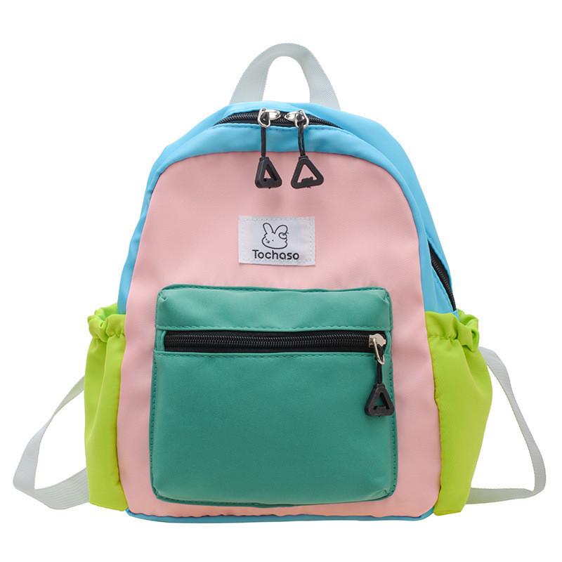 Toddler Girls Boys Fashion Backpack With Padded Shoulder Straps And Splice Pattern For School