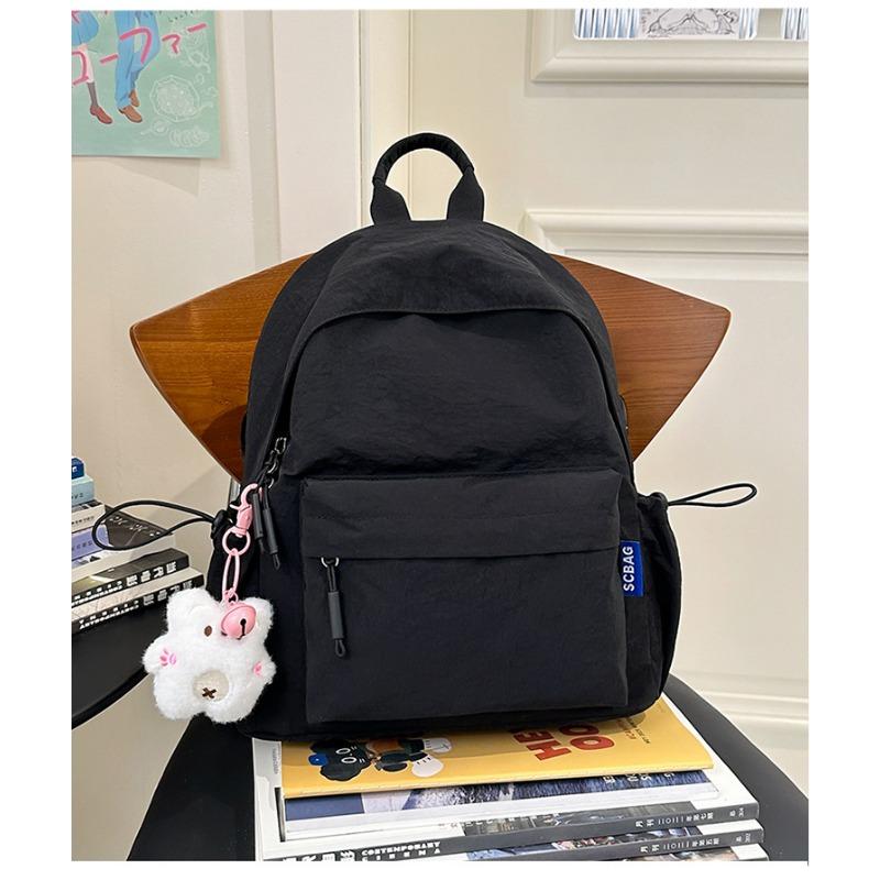 Japanese Soft Girl Bag Female Korean Version of Solid Color Joker Girl Backpack Junior High School Students High School Students Backpack.