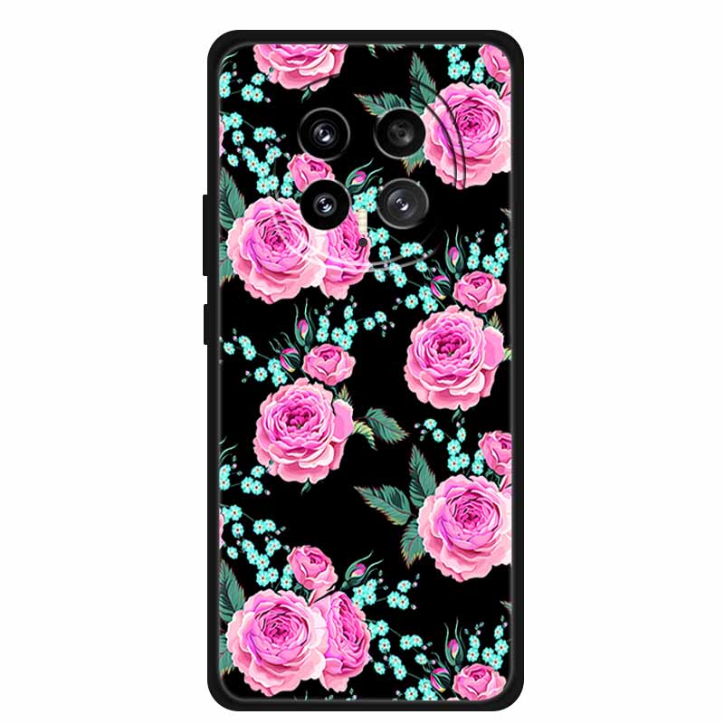 Black Silicone Case For Honor Magic8 Pro Case Cartoon Cat Soft Back Cover For Honor Magic 8 5G Pro Phone Case Coque Funda Para