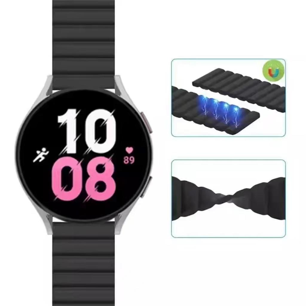18mm 20mm 22mm Silikonowy magnetyczny pasek pętli do Samsung Galaxy Watch 6 5 Pro 4 Active 2 40mm 44mm S3 Amazfit Bip HUAWEI Watch GT 4 46mm Honor Bransoleta