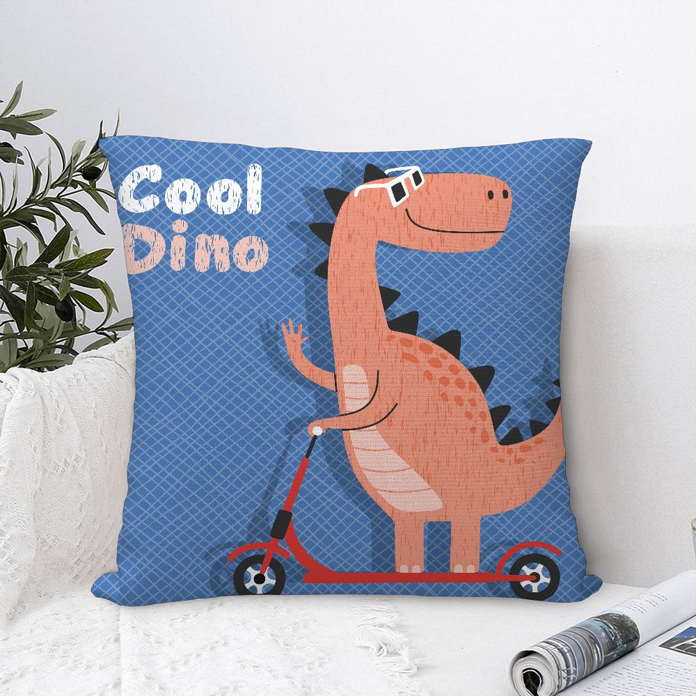 Cartoon Dinosaur Cute Pillow Case Plush Fabric Soft Pillowcase Double Sided Print Sofa Cushion Cover Throw Pillow Cover