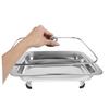 ABOOFAN Chafing Dish Buffet Set, Stainless Steel Chafer Buffet Server Food Tray Rectangular Food Pan with Lid for Weddings, Catering, and Events