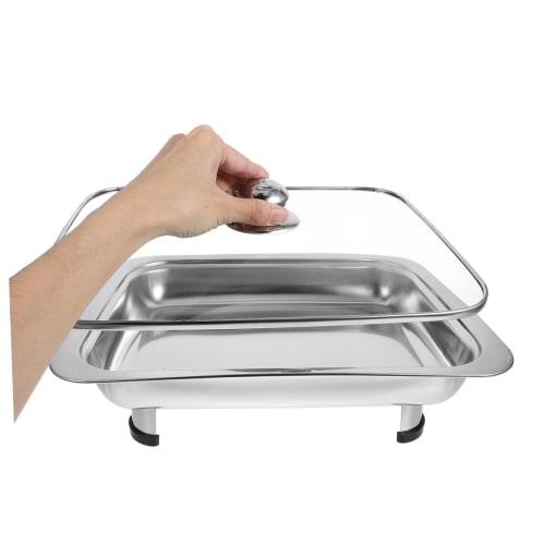 ABOOFAN Chafing Dish Buffet Set, Stainless Steel Chafer Buffet Server Food Tray Rectangular Food Pan with Lid for Weddings, Catering, and Events