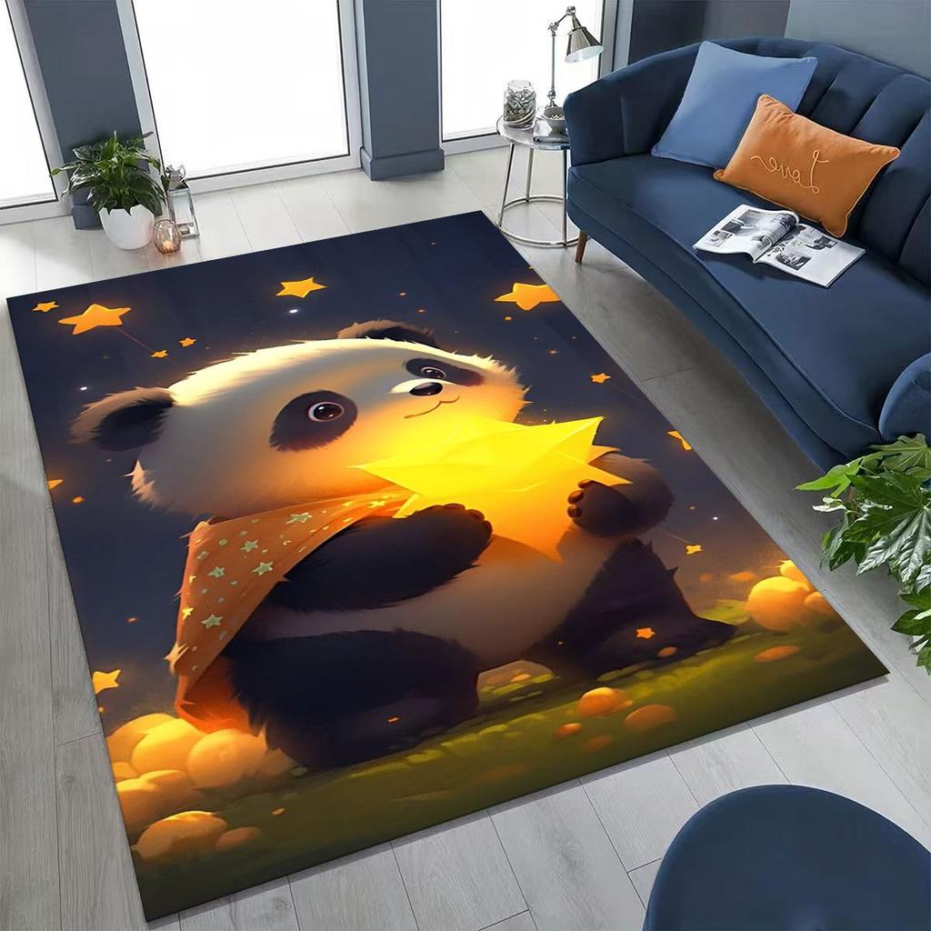 New Dream Panda Cute Cartoon Art Rug for Bedroom Living Room Sofa Home Doormat Decor,Large Kid Play Non-slip Floor Mat Gift