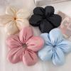 Weiches Kissen Elastisches Haarband Scrunchie für Frauen Luxus Design Große Blume Gefüllt Baumwolle Einfarbig Satin Pferdeschwanzbinder Accessoires
