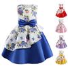 Vestito da Bambina Vestito da Principessa con Fiocco Stampa Floreale Vestito con Orlo Irregolare