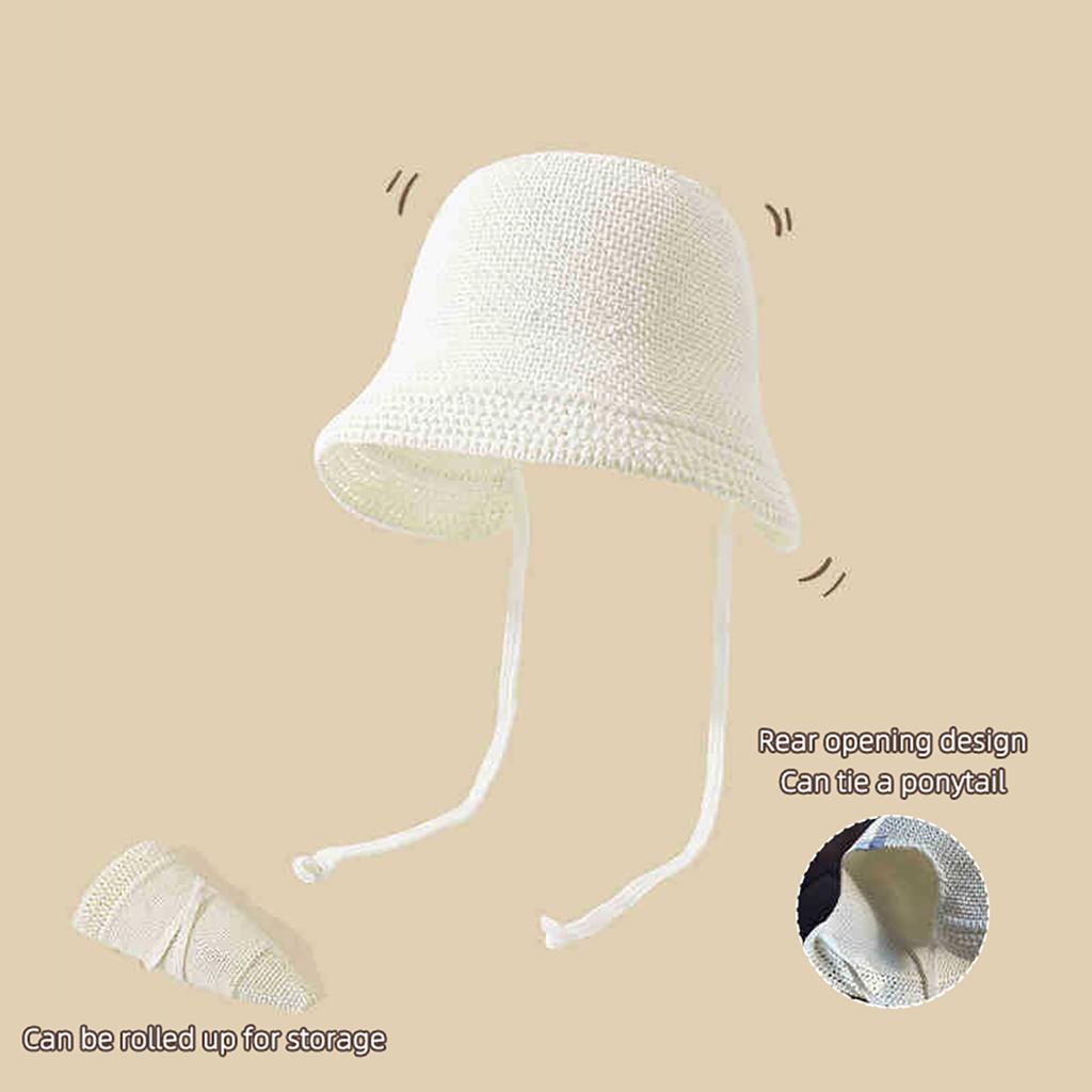 Women's Wide-Brim Straw Hat Summer Breathable Windproof Strap Bucket Cap Ladies Girl Beach Travel Foldable Sunshade Hats